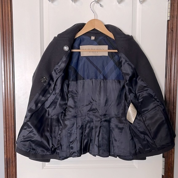 BURBERRY Double-Breasted Cropped Coat Jacket Size 4 - Picture 10 of 14